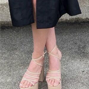 Elegant Nude Strappy Women's Heels